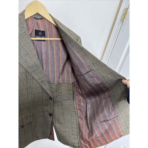 Vintage 70’s Harrodale Tweed Blazer Gray Green Men 42 Woodwards WKRP Herb - Picture 6 of 9